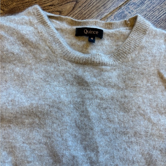 Quince 100% Mongolian Cashmere Crewneck Sweater Oatmeal Size Small excellent co - Picture 5 of 9